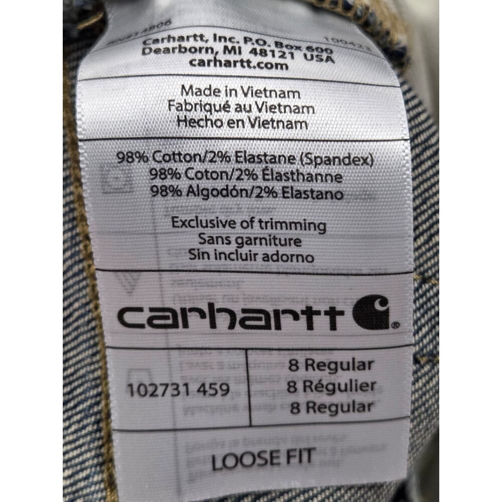 Carhartt NWT Jeans Womens 8 Rugged Flex Loose Fit Dark Wash BD2731-W - Picture 6 of 7